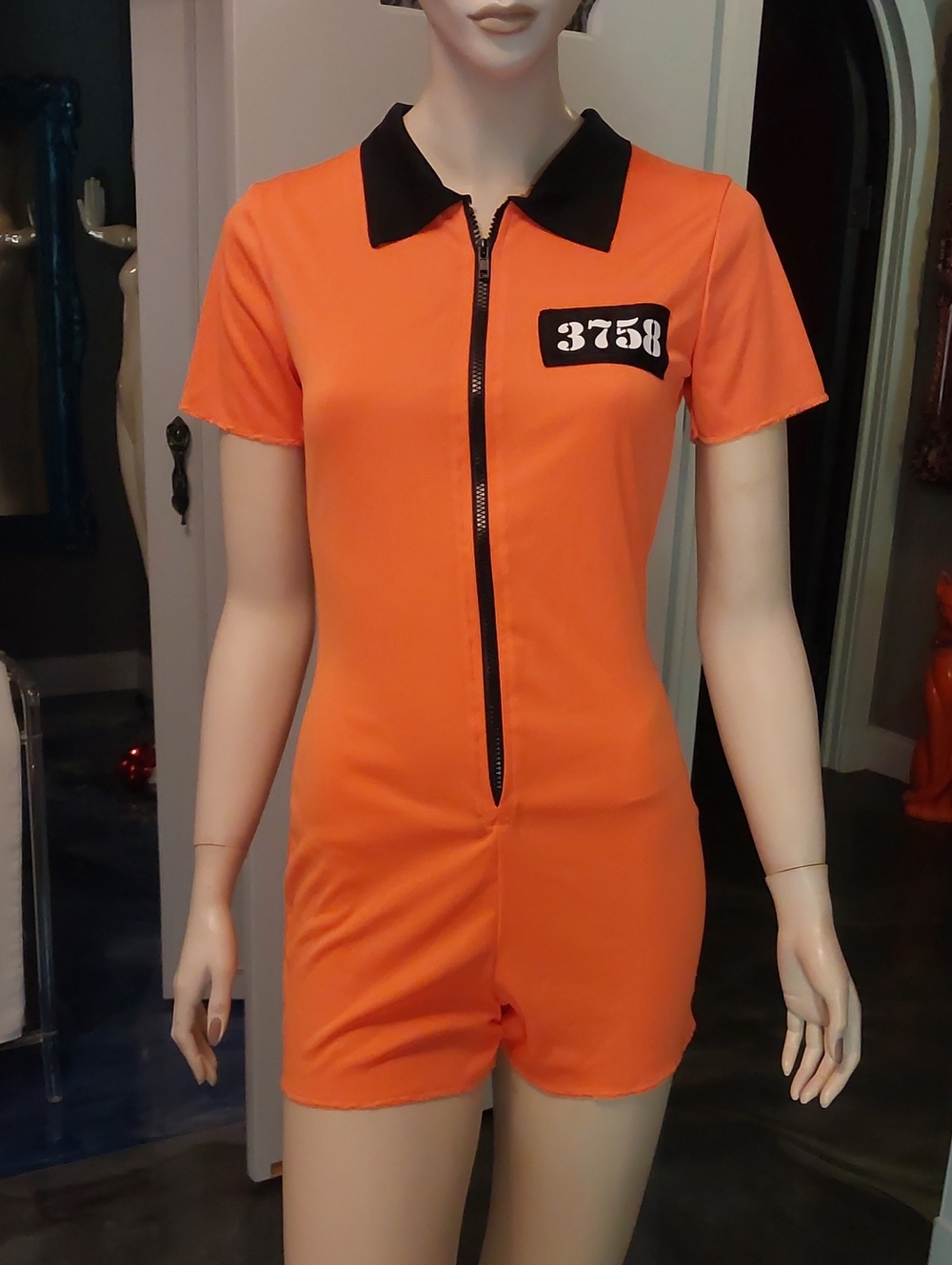 Moda International Orange Top with Black Trim